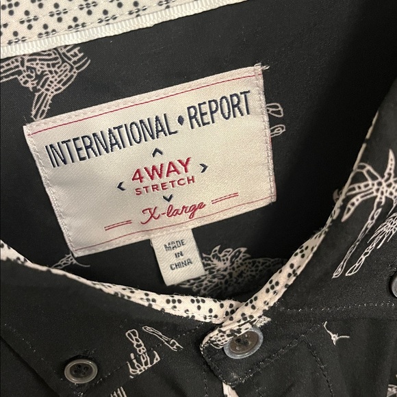International Report Shirt with White Tropical Design - Picture 2 of 5